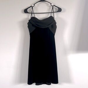 Vintage 90s Y2K Betsy & Adam black velvet mini dress